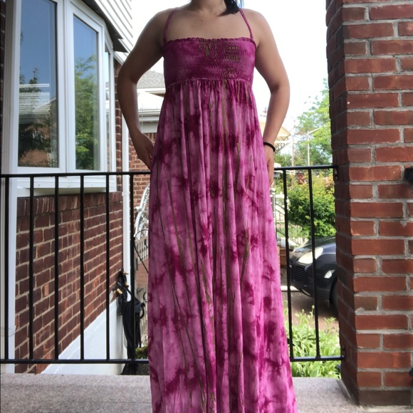 Pink Tie Dye Maxi Dress - Picture 2 of 4